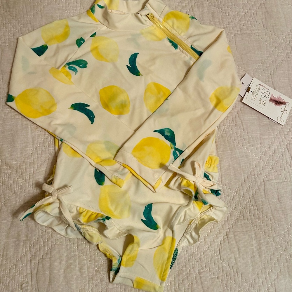 Jessica Simpson Lemon Print Swimwear